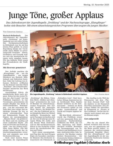 Konzert Jugendkapelle Dreiklang